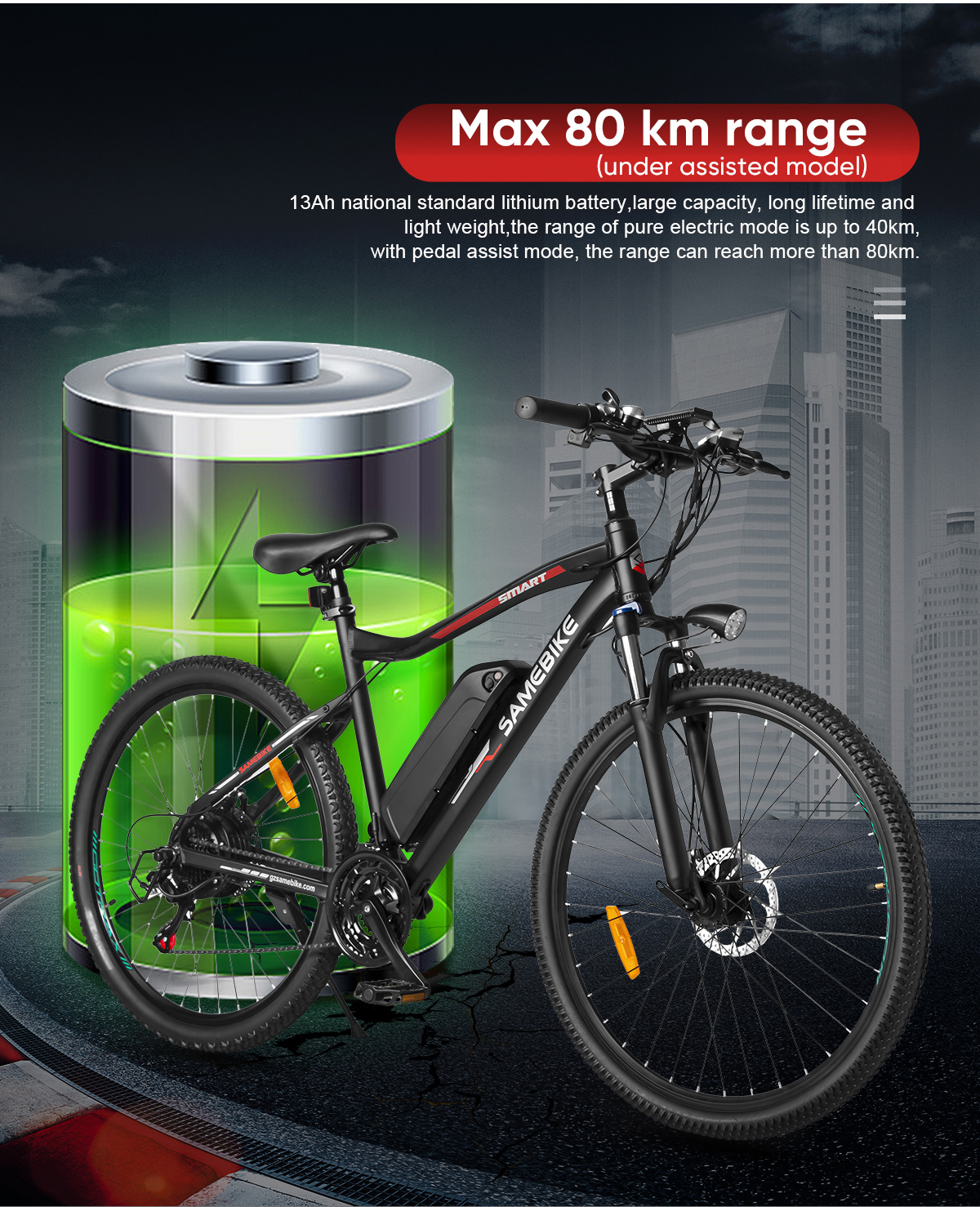 SAMEBIKE elektromos kerékpár SY26-II 3